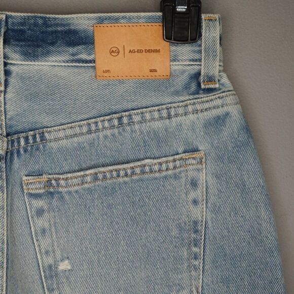 New AG Alexxis High Rise Wedgie Distressed Cut Off Denim Shorts size 25 - Picture 10 of 14